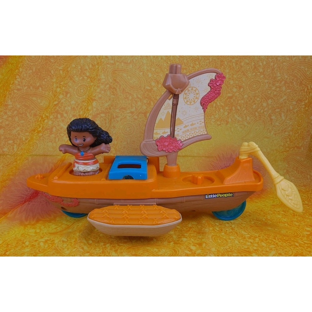 Fisher Price Little People Disney Princess Moana Canoe W/ Moana Figure 2022‎